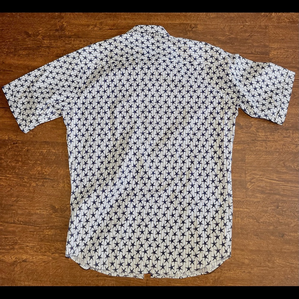 🔥BUGATCHI Men’s Casual Shirt Sz Large Short Sleeve - Picture 8 of 9